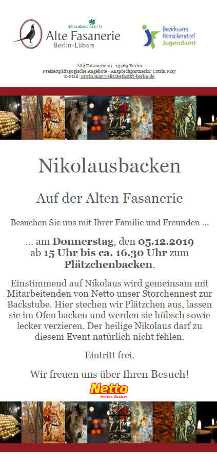 Nikolausbacken am 5. Dezember auf der Alten Fasanerie | Alte Fasanerie Nikolausbacken am 5. Dezember auf der Alten Fasanerie () | Alte Fasanerie