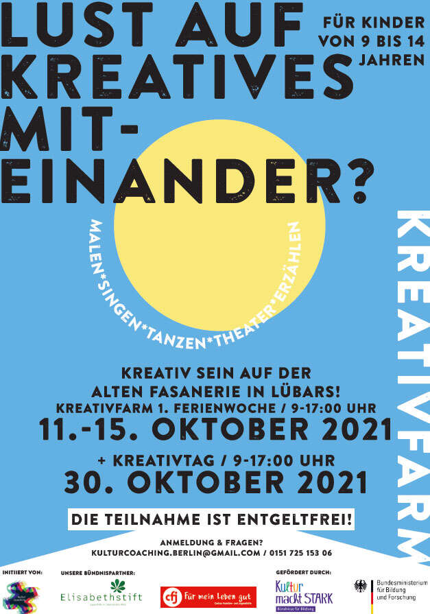 Freie Plätze im Feriencamp Kreativfarm in der ersten Herbstferienwoche 2021 | Alte Fasanerie Freie Plätze im Feriencamp Kreativfarm in der ersten Herbstferienwoche 2021 () | Alte Fasanerie