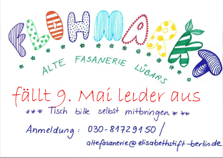 Flohmarkt für Kinder und Familien am 9. Mai 2020 | Alte Fasanerie Flohmarkt für Kinder und Familien am 9. Mai 2020 (Flohmarkt) | Alte Fasanerie