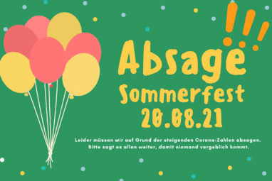 Absage Sommerfest 2021 | Alte Fasanerie